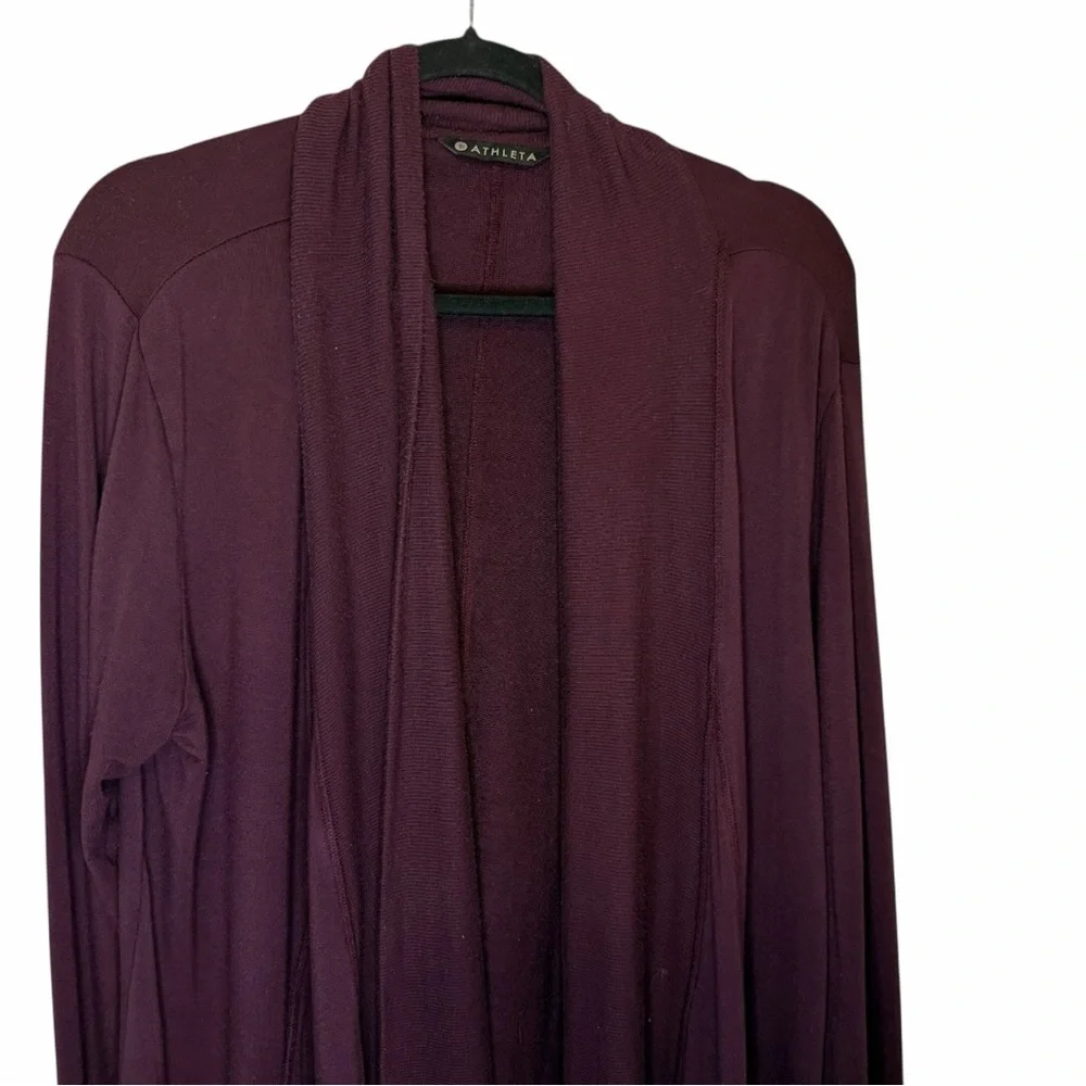 Athleta Open-Front Drape Cardigan - Plum - Picture 9 of 15